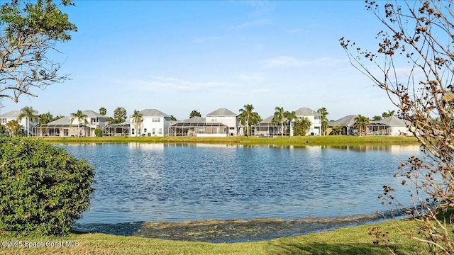 property view of water featuring a residential view