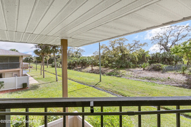 view of yard featuring fence