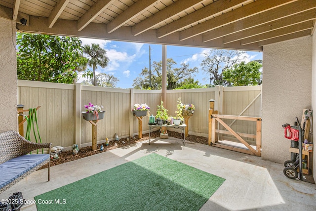 view of patio with a fenced backyard