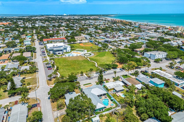 303 Harrison Ave, Cape Canaveral, FL 32920 - drone / aerial view featuring a water view and a beach view