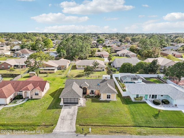 bird's eye view with a residential view