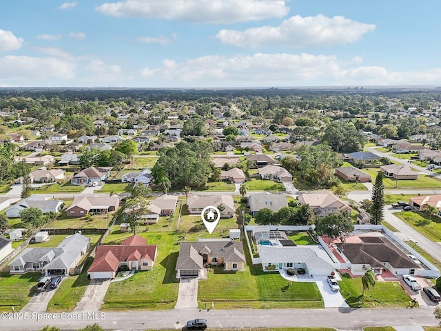 aerial view with a residential view