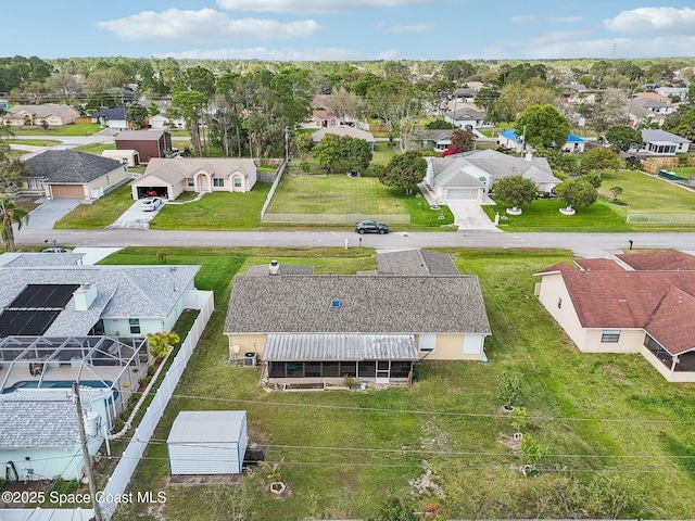 aerial view with a residential view