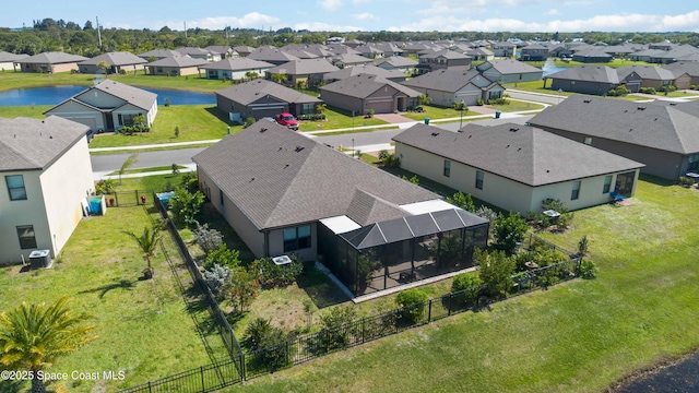 bird's eye view with a residential view