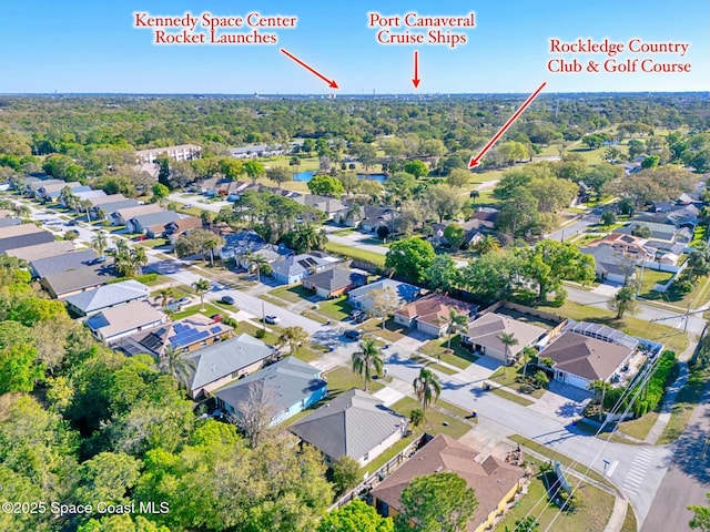 aerial view featuring a residential view