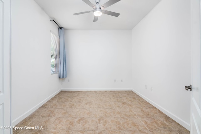3485 Sansome Cir, Melbourne, FL 32940 - unfurnished room with ceiling fan and baseboards