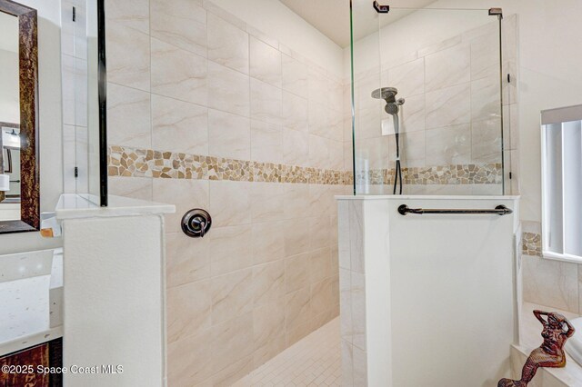 bathroom with walk in shower