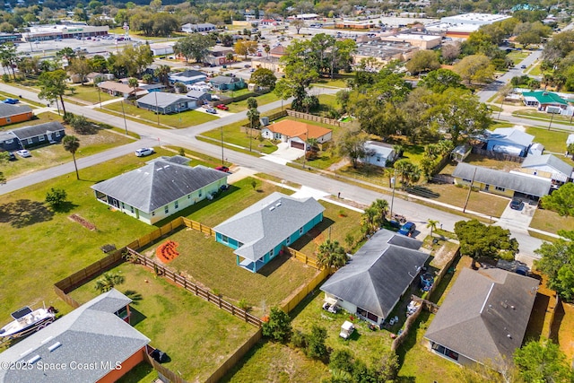 aerial view with a residential view