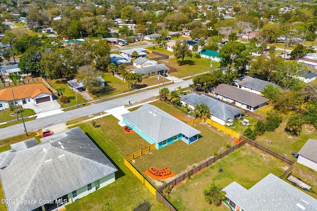 drone / aerial view with a residential view