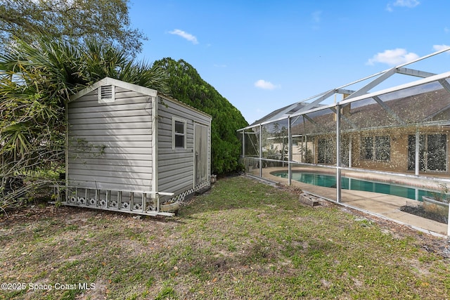 view of shed with an outdoor pool