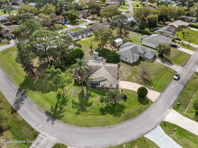 drone / aerial view with a residential view