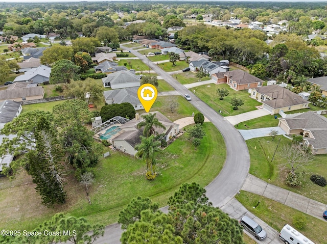 birds eye view of property featuring a residential view