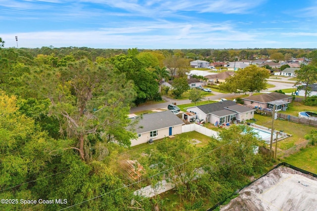 bird's eye view with a residential view