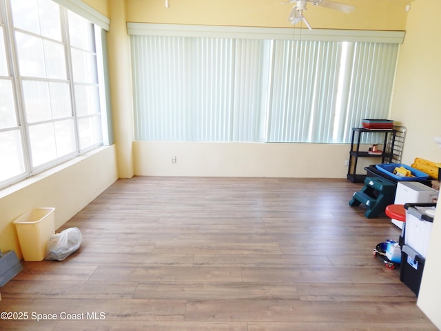 4590 Brantford Ct, Rockledge, FL 32955 - unfurnished room with a ceiling fan and wood finished floors