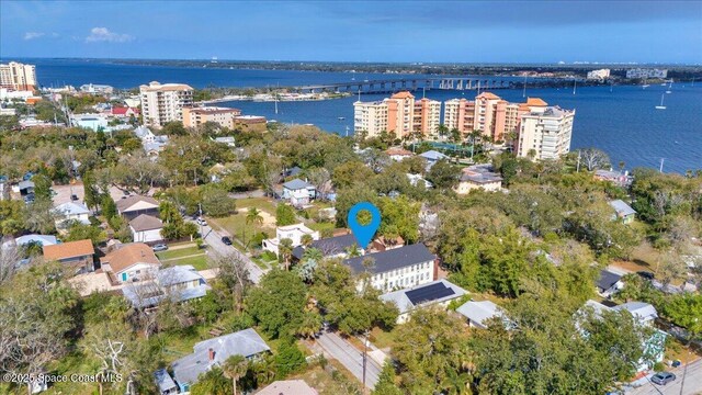 16 S St, Rockledge, FL 32955 - aerial view featuring a water view and a city view