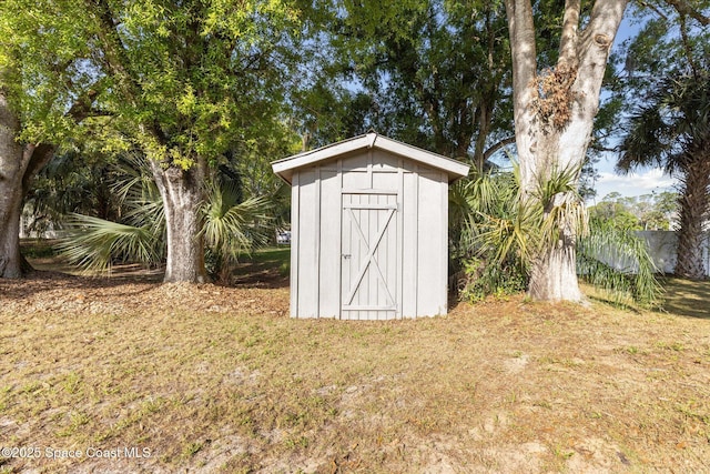 view of shed