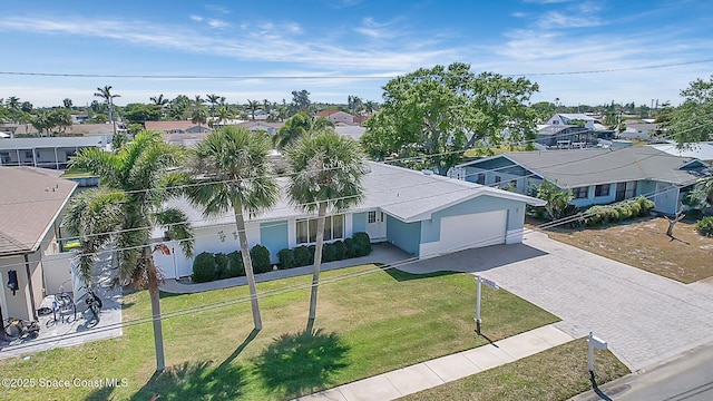 drone / aerial view with a residential view
