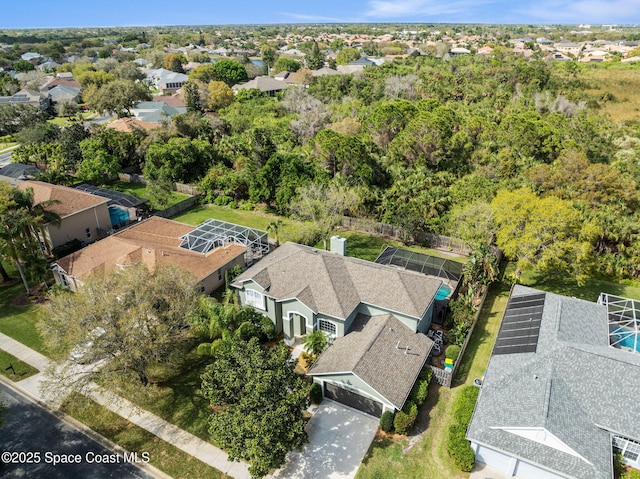 aerial view with a residential view