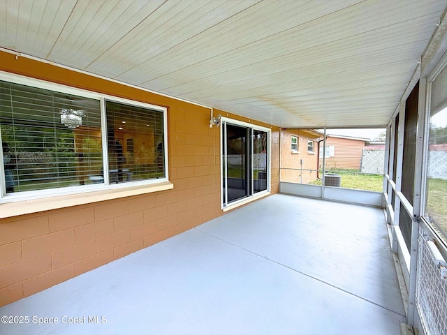 view of unfurnished sunroom