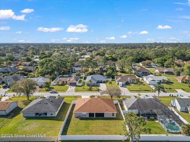 aerial view with a residential view