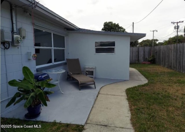 view of patio featuring a fenced backyard