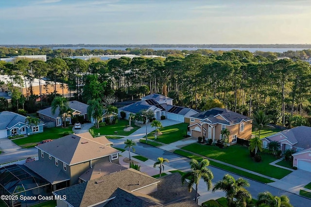 drone / aerial view with a residential view