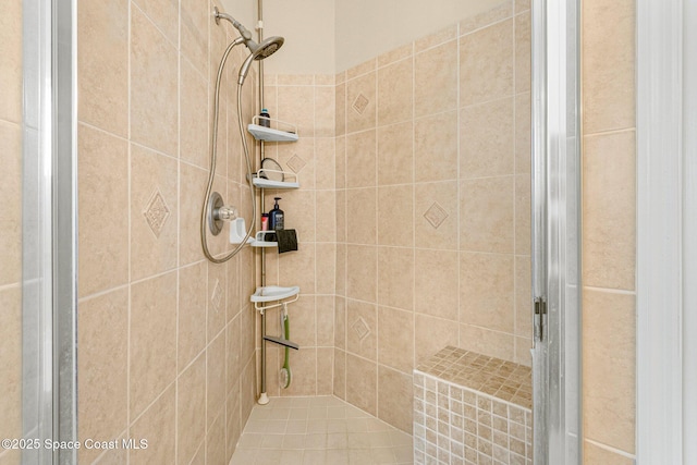 full bathroom with a shower stall