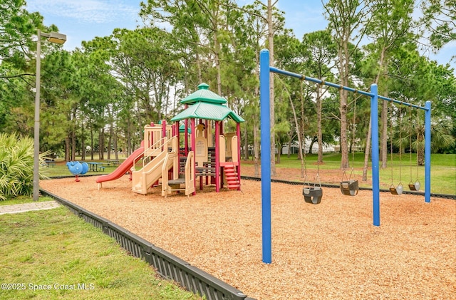 communal playground with a yard