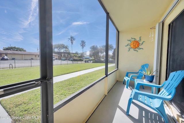 view of sunroom