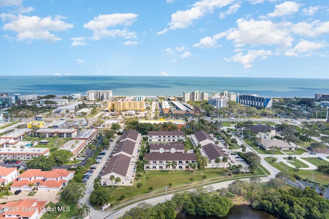 bird's eye view with a water view and a city view