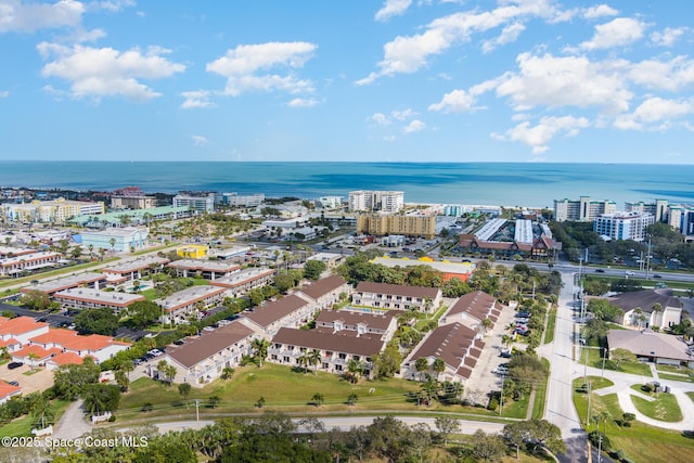 bird's eye view with a water view and a city view