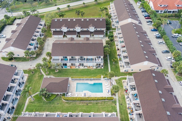 drone / aerial view featuring a residential view