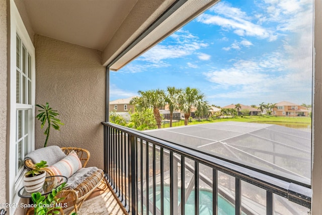 balcony featuring a residential view