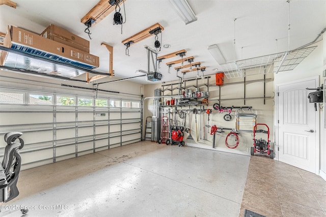 garage featuring a garage door opener