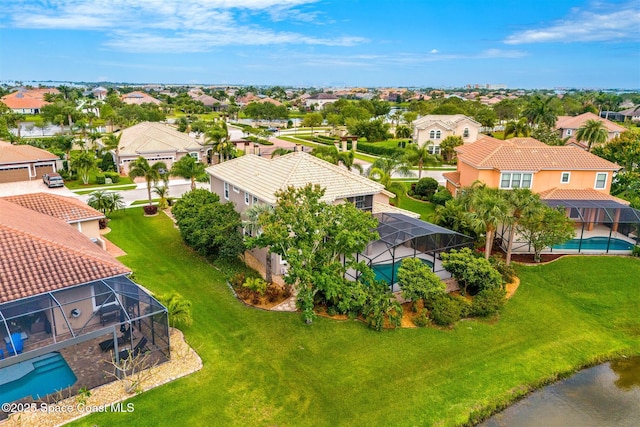 aerial view featuring a residential view