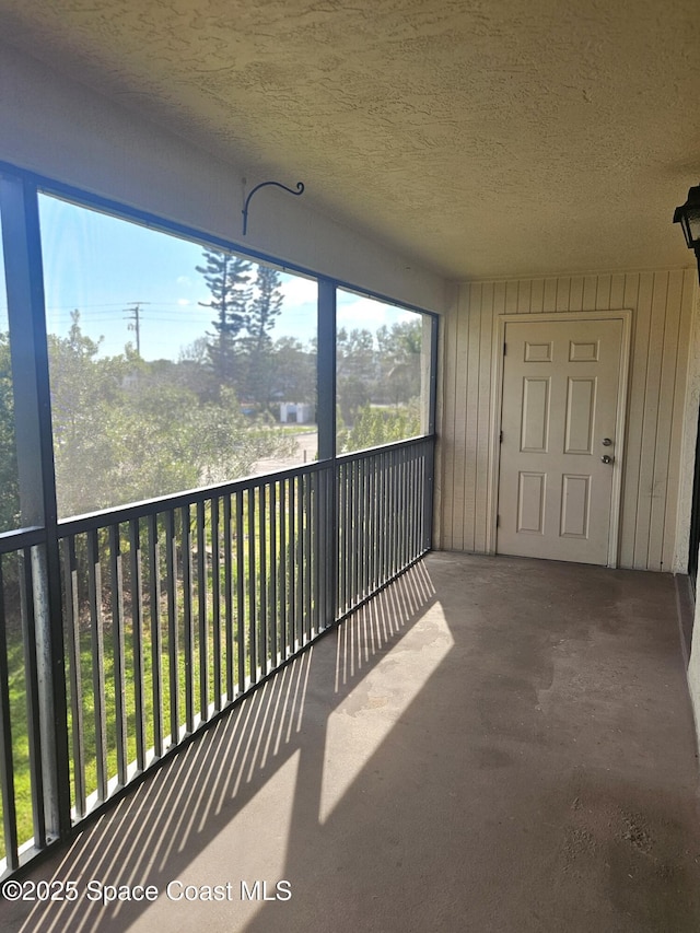 view of unfurnished sunroom