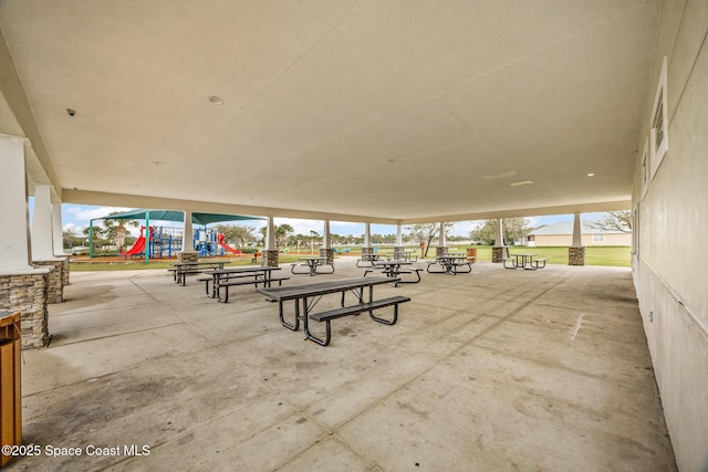 view of patio with playground community