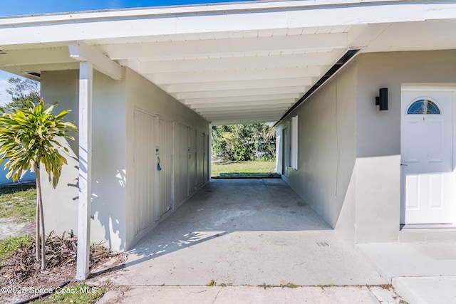 view of car parking with an attached carport