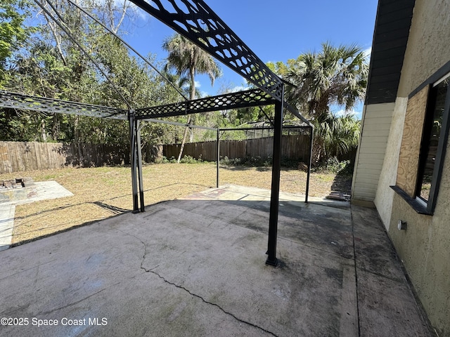 view of patio featuring a fenced backyard