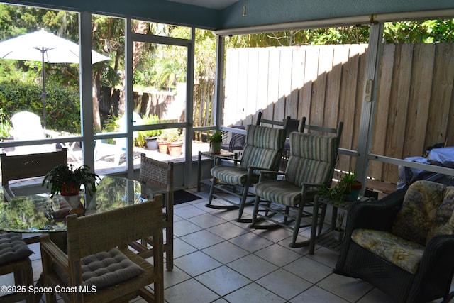 view of sunroom