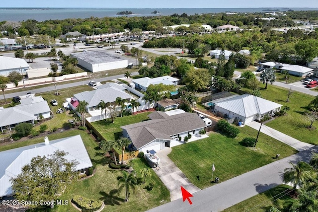 drone / aerial view featuring a residential view