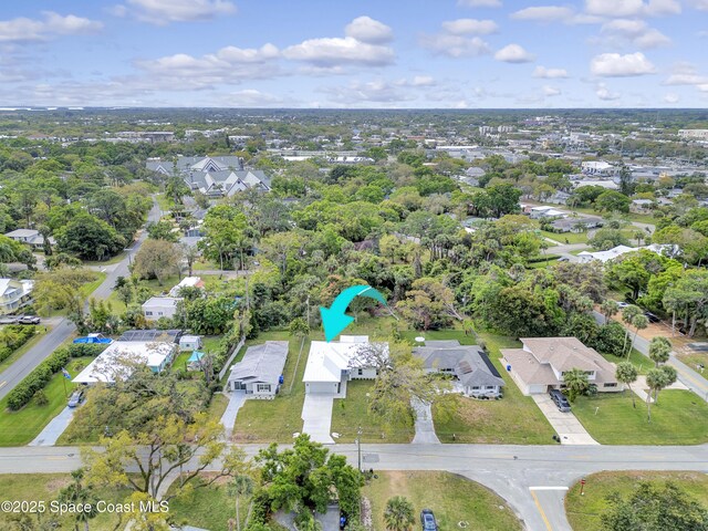 aerial view with a residential view