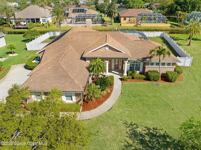 bird's eye view with a residential view