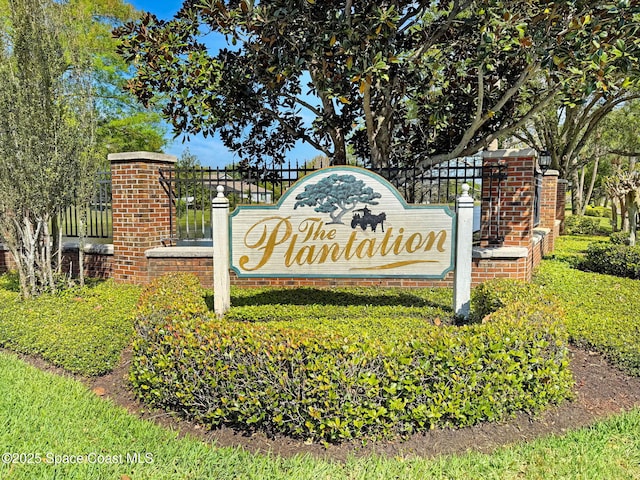 view of community sign