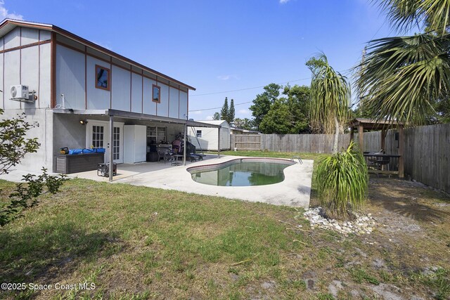 2013 Rollins Dr, Cocoa, FL 32922 - view of pool with a patio area, a shed, and an outdoor structure