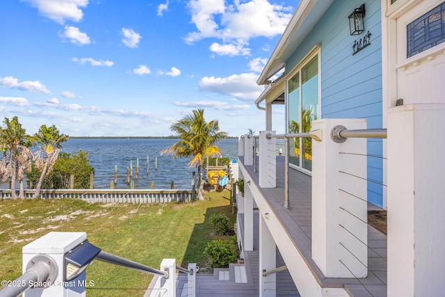 water view featuring a boat dock