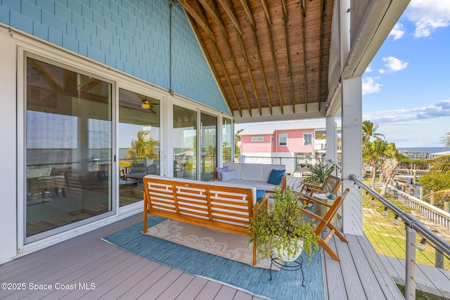 deck with an outdoor living space