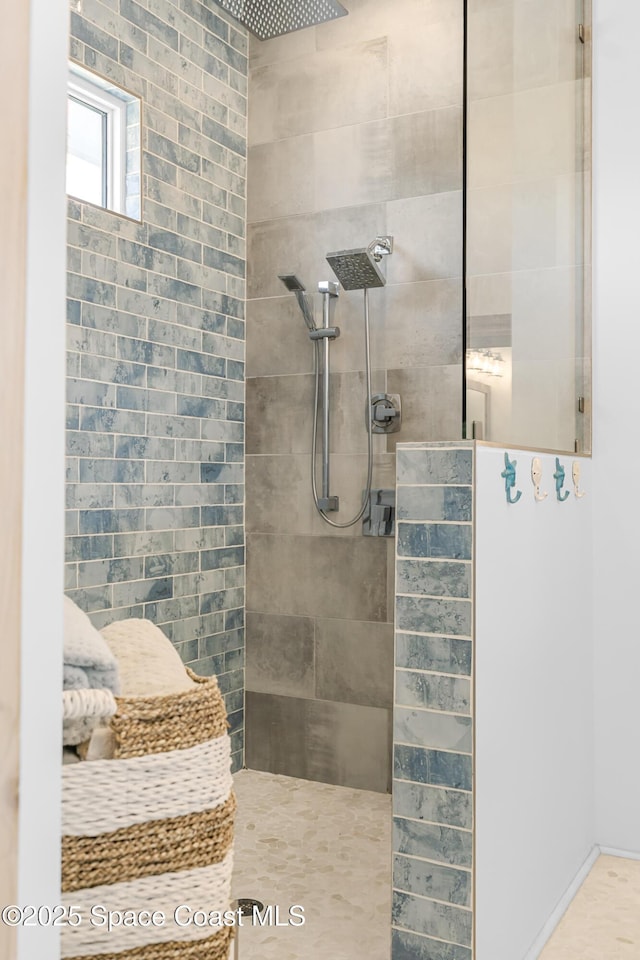 full bathroom featuring walk in shower