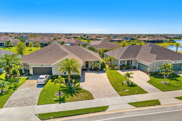 drone / aerial view with a residential view