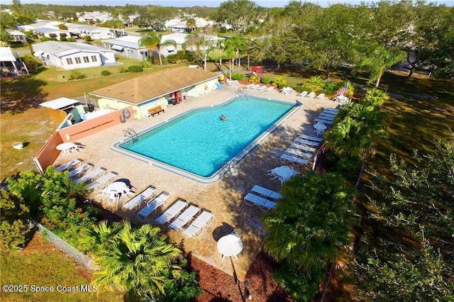 pool featuring a patio area